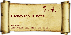 Turkovics Albert névjegykártya
