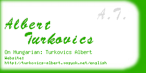 albert turkovics business card